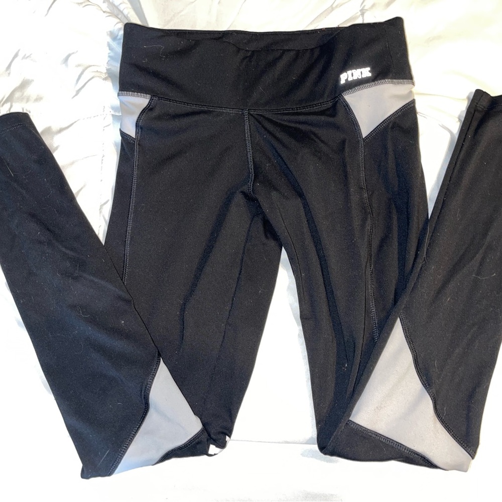 Black and White VS Pink athletic leggings